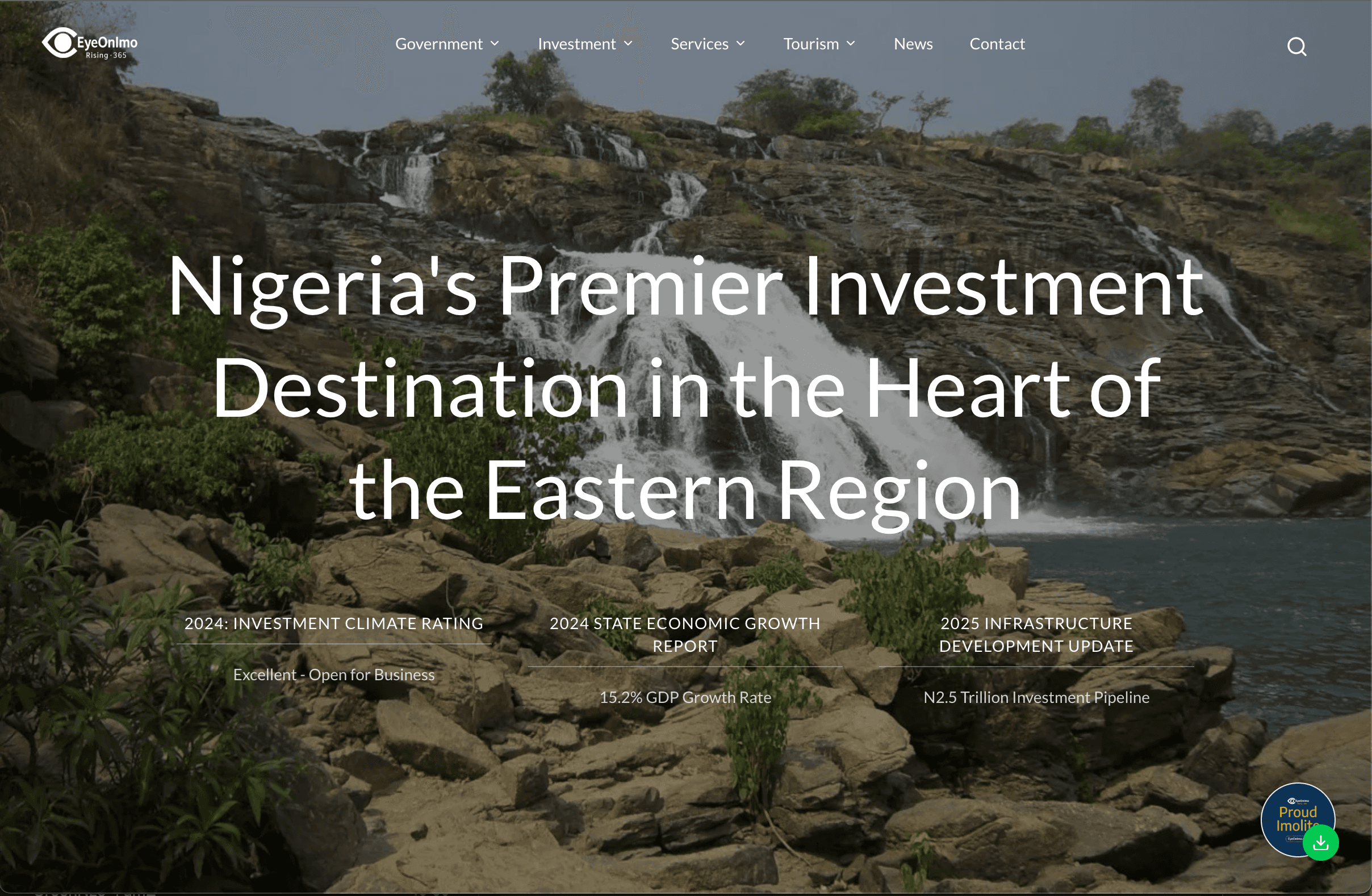 Eye on Imo: Government Communications Platform homepage screenshot